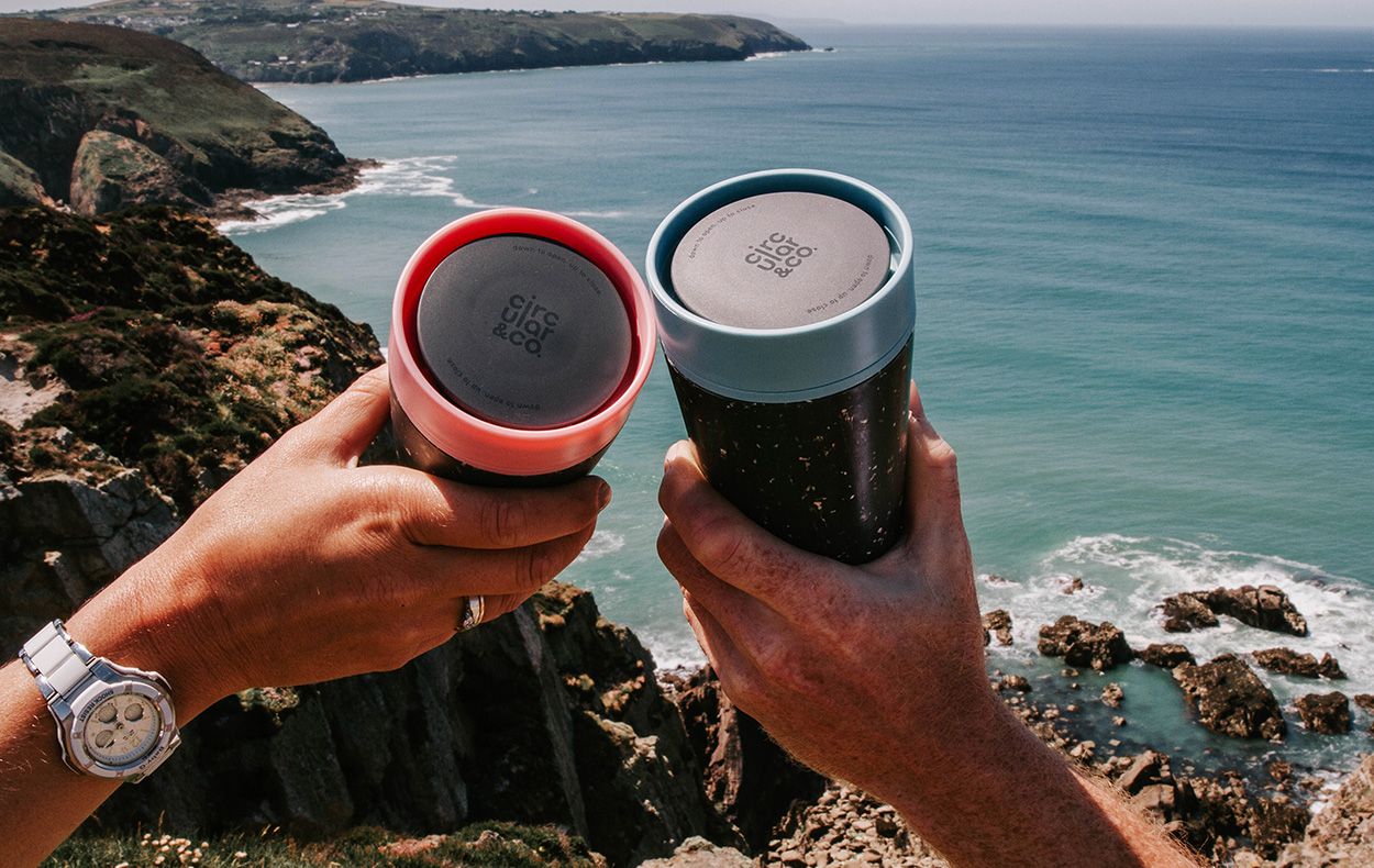 Reusable Coffee Cups Saying Cheers