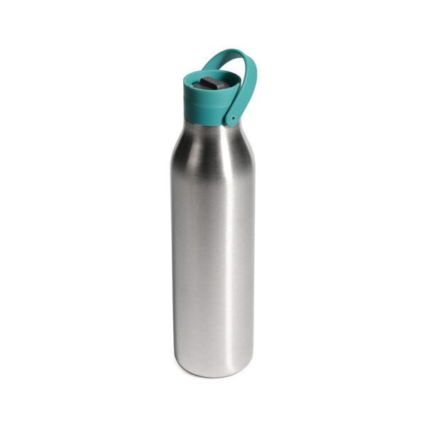 750ml reusable stainless steel water bottle with green lid