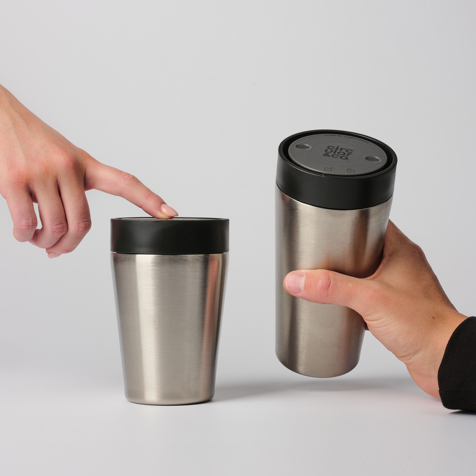 Circular&Co Website_ Stainless Steel_Reusable Cup_ Uncoated Ink_3 Circular&Co Reusable Travel Mug Coffee Cup Uncoated Stainless Steel Ink Black