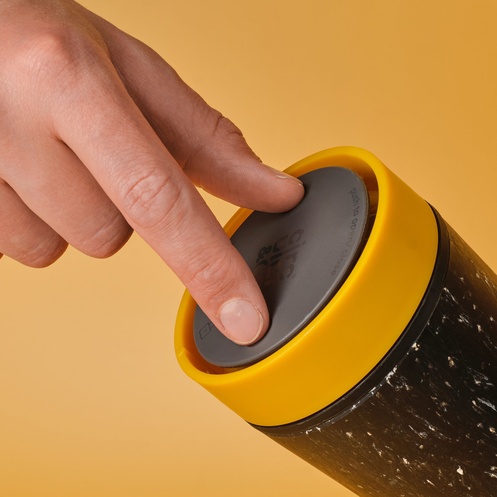 Circular&Co Website_Recycled Paper Cups_Reusable Cup_Mustard_5 Circular&Co Reusable Coffee Cup Made From Paper Cups Grey & Mustard Yellow